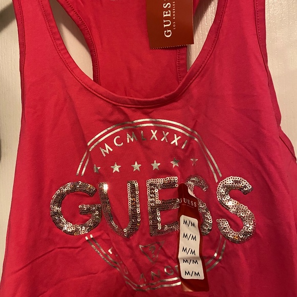 Sequin Hot Pink Guess Tanktop - Picture 1 of 3